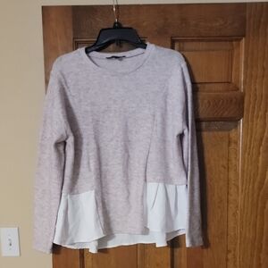 Women's Heathered Sweater with White Accents